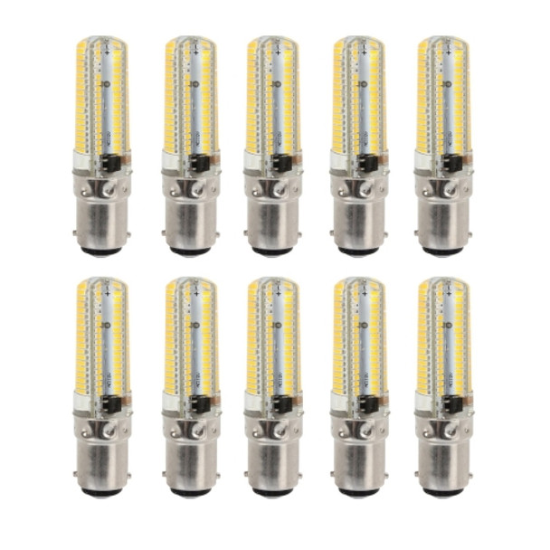 10 PCS BA15D 7W 152LED 3014 SMD 600-700 LM Warm White Dimmable  Silicone LED Corn Bulbs, AC 220V