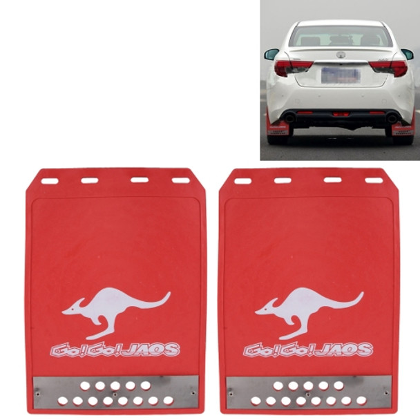 Premium Heavy Duty Molded Splash Front and Rear Mud Flaps Guards, Medium Size, Random Pattern Delivery(Red)