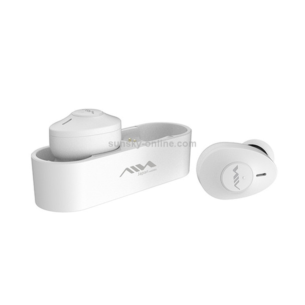 AIN MK-X50C TWS Intelligent Noise Reduction In-ear Bluetooth Earphone with Charging Box & USB Charging Cable, Supports HD Calls & & Voice Assistant & Memory Pairing (White)