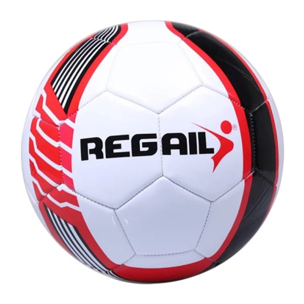 REGAIL No.5 PU Leather Machine Stitched Football for Teenagers Training(Red)