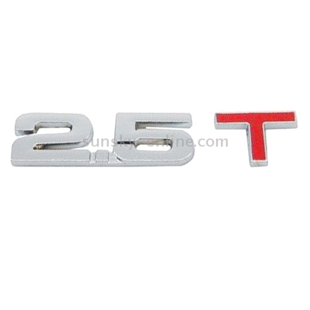 3D Universal Decal Chromed Metal 2.5T Car Emblem Badge Sticker Car Trailer Gas Displacement Identification, Size: 8.5x2.5 cm