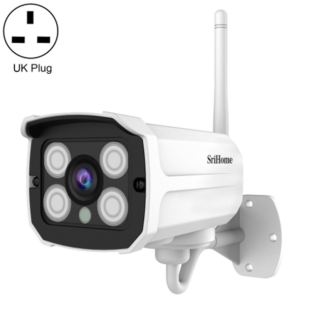 SriHome SH024 3.0 Million Pixels 1296P HD Outdoor IP Camera, Support Motion Detection / Humanoid Detection / Night Vision / TF Card, UK Plug