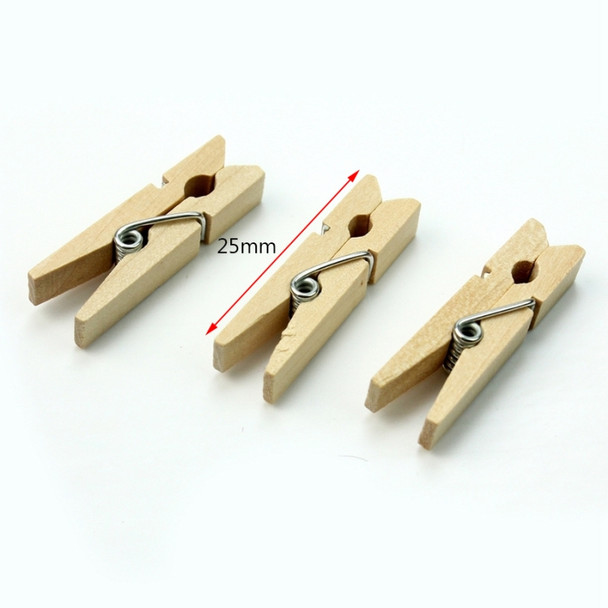 100 PCS  Mini Natural Wooden Clips Photo Clip Clothespin Craft Decoration Pegs,Size: 2.5×0.3cm