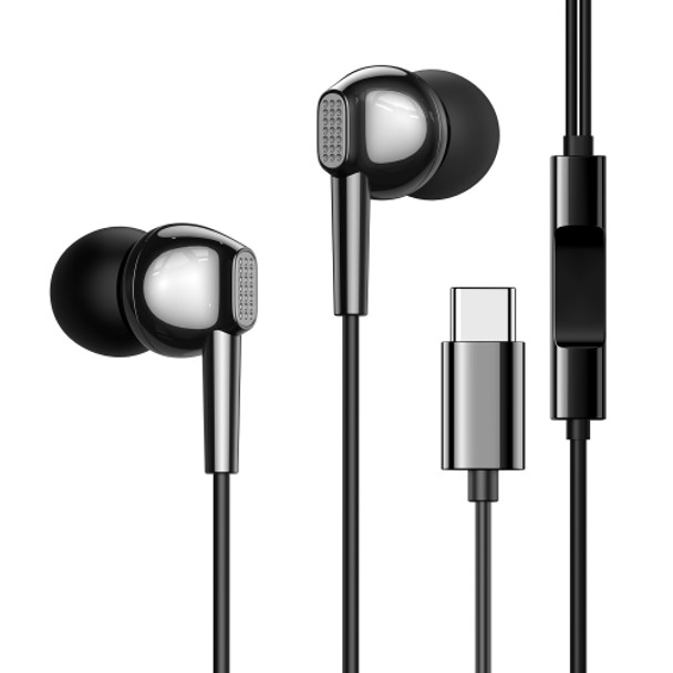 JOYROOM JR-EC02 Ben Series Type-C In-ear Wired Earphone, Line Length: 1.2m(Black)