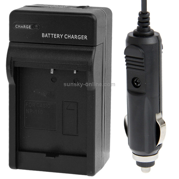 Digital Camera Battery Car Charger for Casio NP-130(Black)