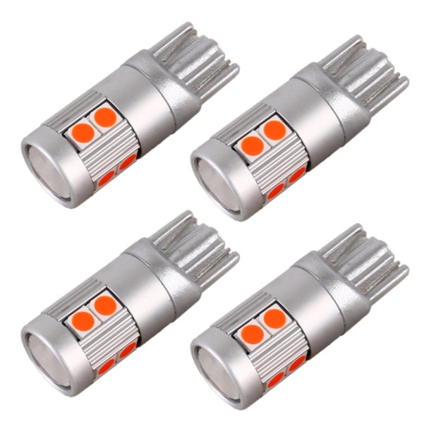 4 PCS T10 DC12V / 2W Car Clearance Light 9LEDs SMD-3030 Lamp Beads (Red Light)