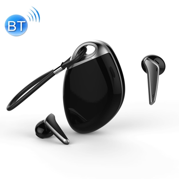 TWS-Q7S Stereo True Wireless Bluetooth Earphone with Charging Box & Lanyard (Black)