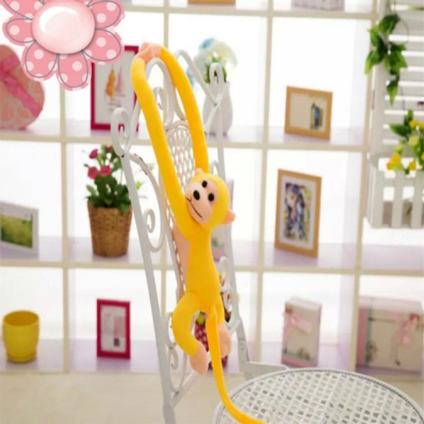 Kawaii Long Arm Tail Monkey Stuffed Doll Plush Toys Curtains Baby Sleeping Appease Animal Doll Birthday Gifts, Height:60cm(Yellow)