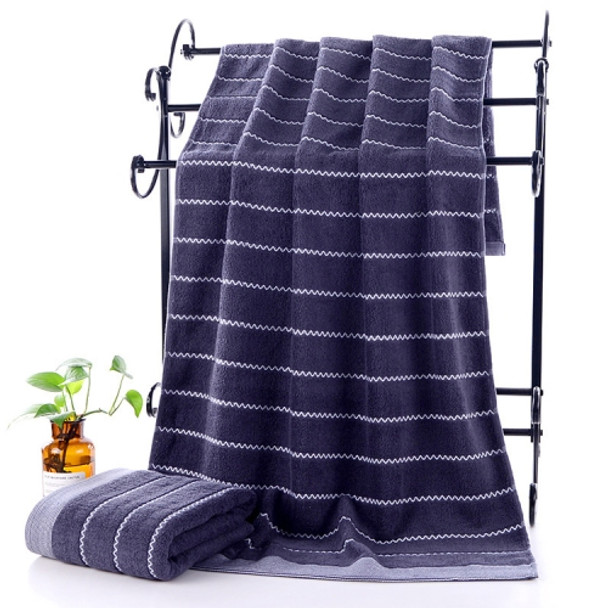 32-strand Cotton Wave Absorbent and Durable Bath Towel(Gray Blue)