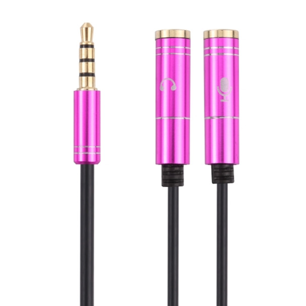 2 x 3.5mm Female to 3.5mm Male Adapter Cable(Rose Red)