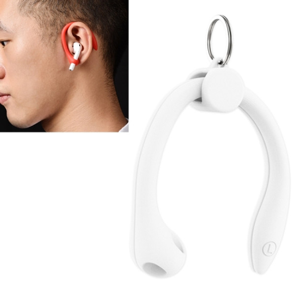 For AirPods 1 / 2 / AirPods Pro / Huawei FreeBuds 3 Wireless Earphones Silicone Anti-lost Lanyard Ear Hook(White)