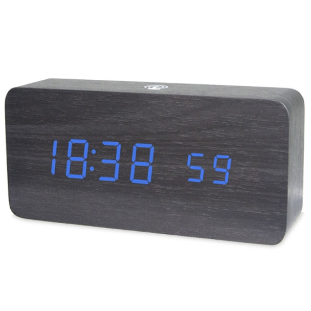 LT-1035 LED Display Digital APP Smart Alarm Clock(Blue Light Black Wood)