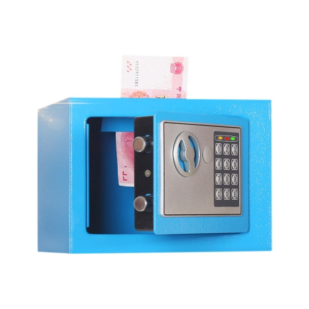 17E Home Mini Electronic Security Lock Box Wall Cabinet Safety Box with Coin-operated Function(Blue)