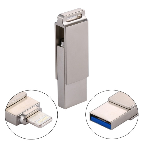 RQW-10 2 in 1 USB 2.0 & 8 Pin 32GB Flash Drive, For iPhone & iPad & iPod & Most Android Smartphones & PC Computer