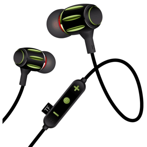 MG-G21 Bluetooth 4.2 Sport Wireless Bluetooth Earphone, Support Card(Green Black)