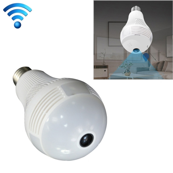 B2-L 2.0 Million Pixels 360-degrees Panoramic Lighting Monitoring Dual-use WiFi Network HD Bulb Camera, Support Motion Detection & Two-way voice, Specification:Host+16G Card(White)