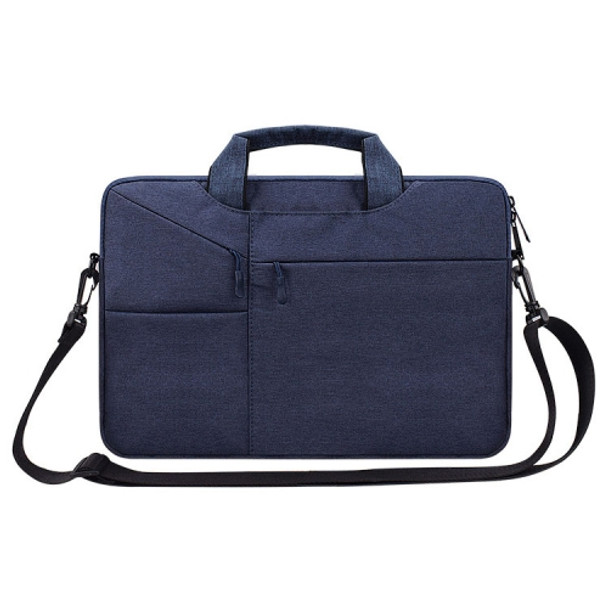 ST02S Waterproof Tear Resistance Hidden Portable Strap One-shoulder Handbag for 13.3 inch Laptops, with Suitcase Belt(Navy Blue)