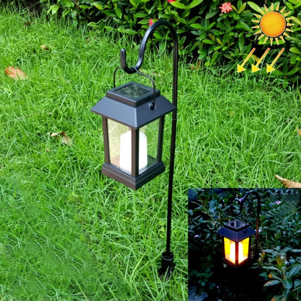 LEH-55143G Solar Power LED Lawn Lamp,  Candle Garden Light with Pole & 0.2W Amorphous Silicon Solar Panel(Black)