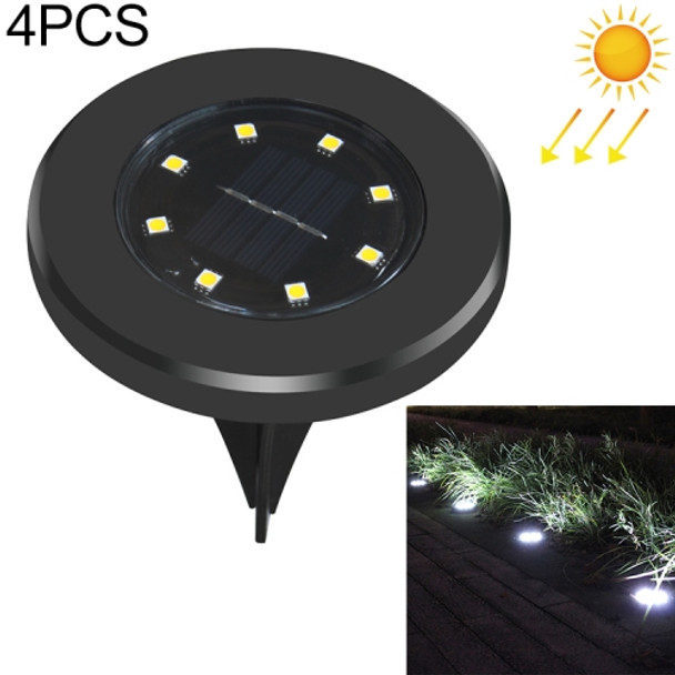 4 PCS 8 LEDs IP65 Waterproof Solar Powered Buried Lamp Garden Villa Garden Lawn Decorative Spotlight(White Light)