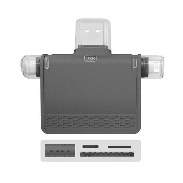NK-939C 3 in 1 USB to USB-C / Type-C + 8PIN Multifunctional Docking Station (Grey)