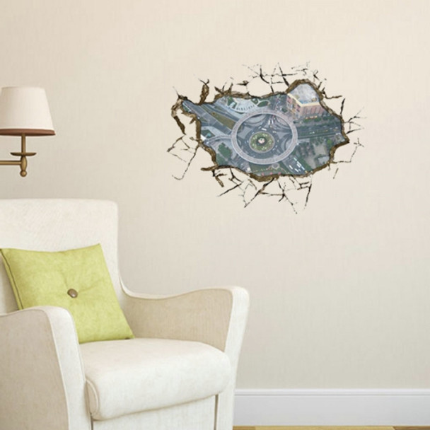 3D Flyover Removable Wall Art Stickers, Size: 76 x 58 x 0.3 cm