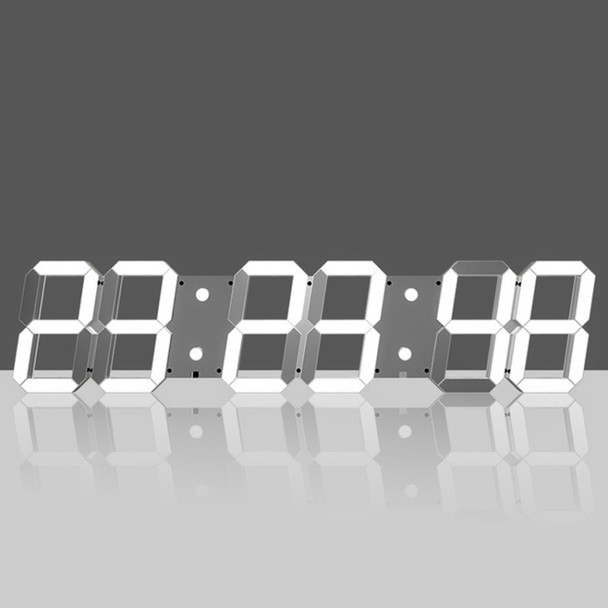 Multifunctional LED Wall Clock Creative Digital Clock US Plug, Style:Hollow Remote Control(White Font)