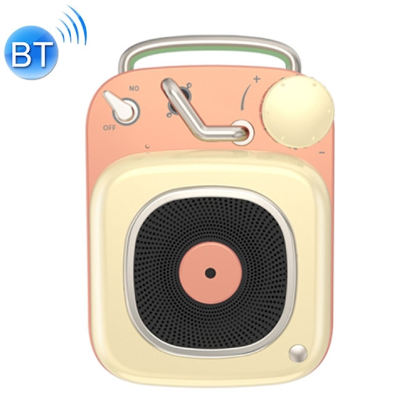 HM20 Retro Mini Wireless Bluetooth 5.0 Portable Speaker Microphone Aluminium Alloy Body Music Player(Yellow)