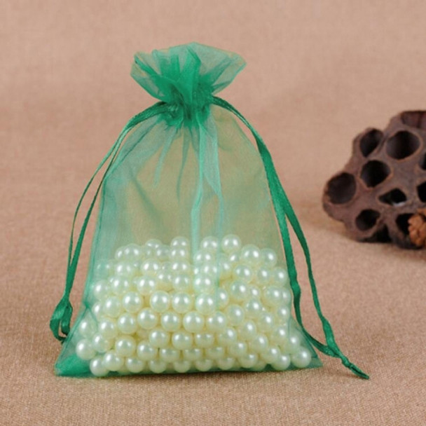 100 PCS Gift Bags Jewelry Organza Bag Wedding Birthday Party Drawable Pouches, Gift Bag Size:20x30cm(Blackish Green)