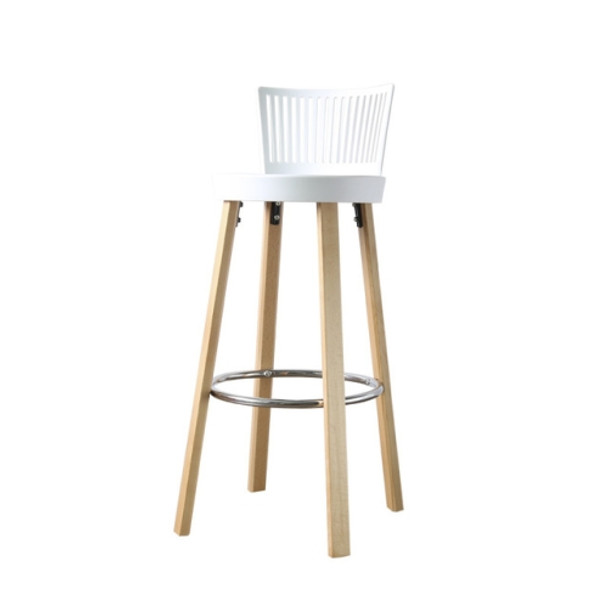 Nordic StyleSolid Wood Balcony Bigh Bar Chair(White)