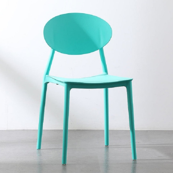 Plastic Chair Back Stool Modern Minimalist Home Dining Chair Computer Chair(Light Blue)