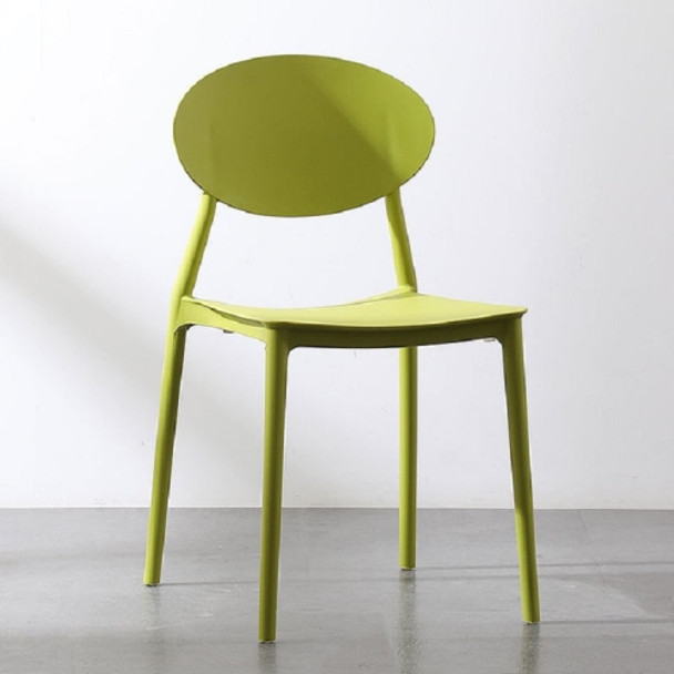 Plastic Chair Back Stool Modern Minimalist Home Dining Chair Computer Chair(Pea Green)