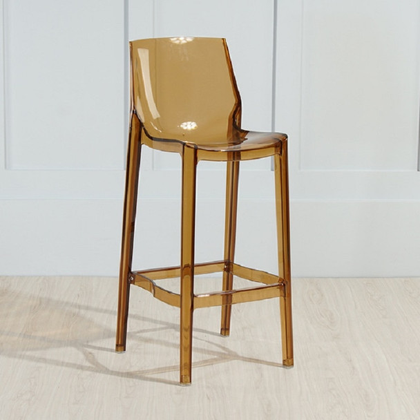 Transparent Bar Chair Personality Fashion Home High Chair Acrylic Chair, Height:75cm(Transparent Brown)