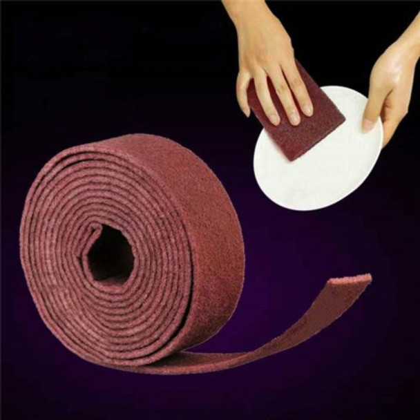 10 PCS Nylon Emery Scouring Pad Stainless Steel Rust Polishing Kitchen Dish Cleaning Rag, Size:9 cm x 5.7 m(Red Brown)