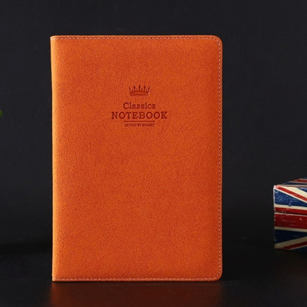 A5100 Pages Leather Soft Cover Notebook A5100 Pages Leather Soft Cover Notebook Pocket Memo(Orange)