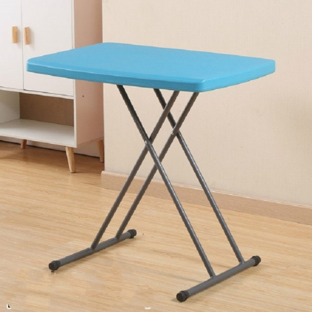 Simple Plastic Folding Table for Lifting Portable Desk, Size:76x50cm, Height:Adjustable within 75cm(Blue)