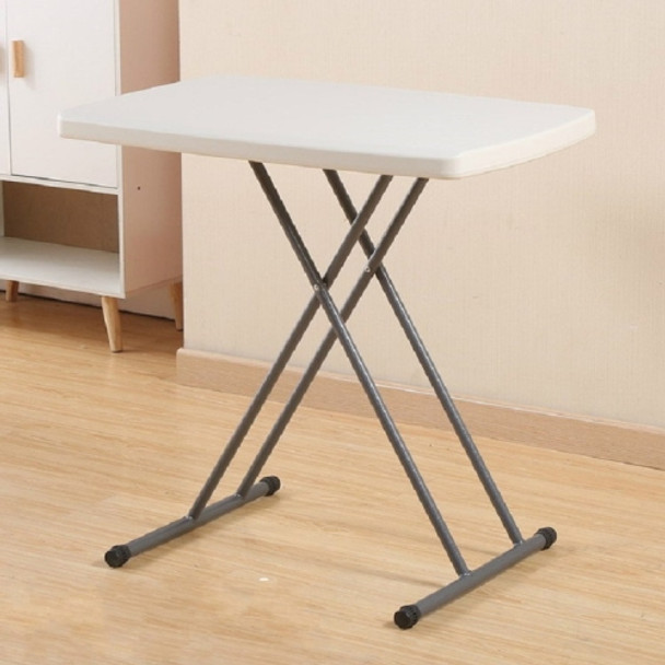 Simple Plastic Folding Table for Lifting Portable Desk, Size:76x50cm, Height:Adjustable within 66cm(White)