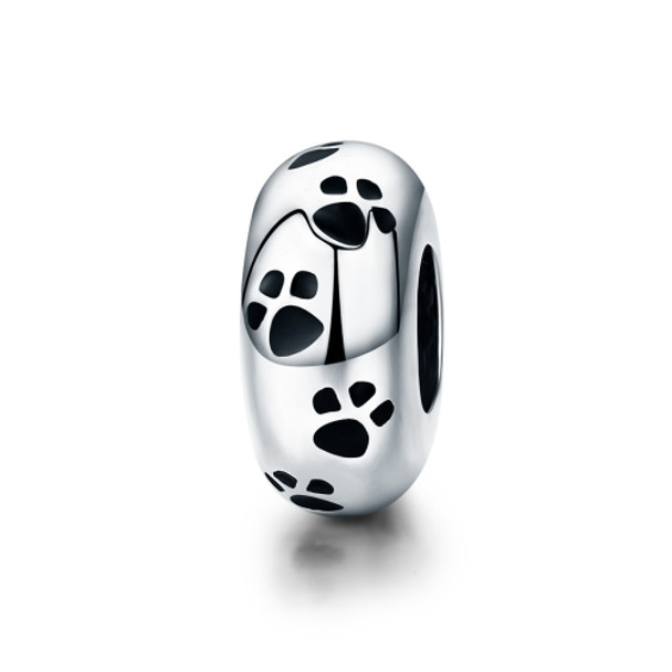 S925 Sterling Silver Pet Imprint Diamond Beads DIY Bracelet Accessory