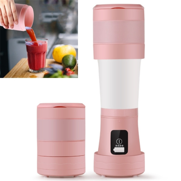 Folding Mini Juicer Household Multifunctional Portable Telescopic USB Charging Juicer Cup(Pink)