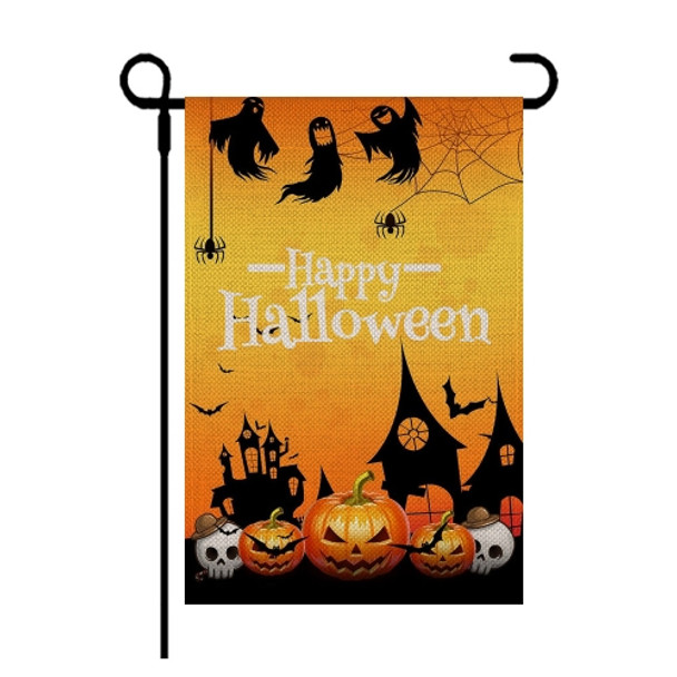 4 PCS Double-Sided Halloween Garden Flag Linen Decorative Garden Flag(GF207-4 Pumpkin Ghost)