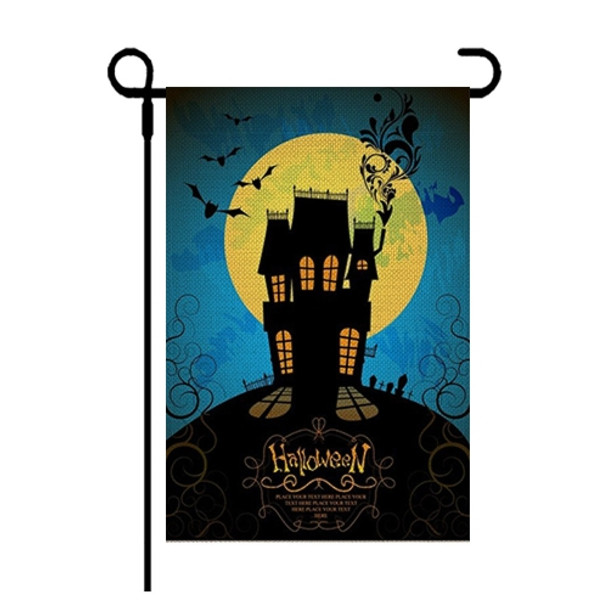 4 PCS Double-Sided Halloween Garden Flag Linen Decorative Garden Flag(GF207-15 Moonlit Castle)