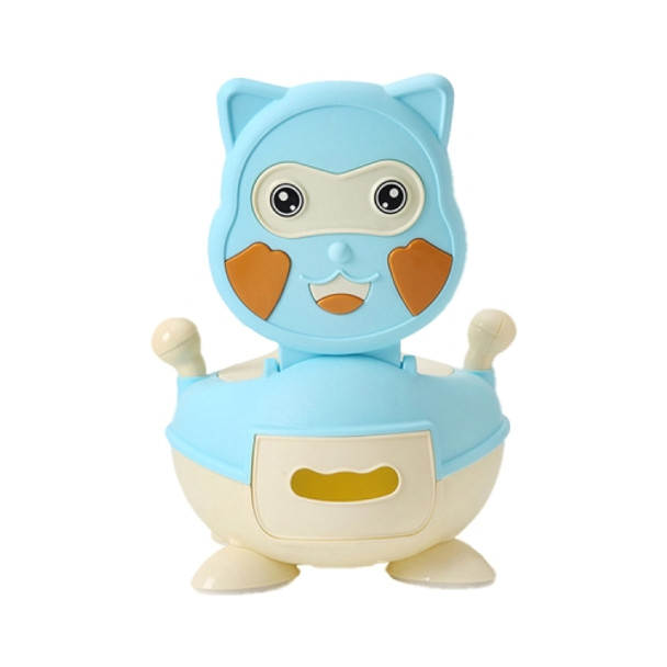 Cute Cartoon Child Baby Bottom Non-slip Soft and Hard Toilet, Style:PU Soft Pad(Sky Blue)
