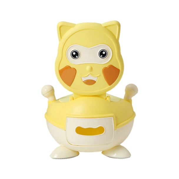 Cute Cartoon Child Baby Bottom Non-slip Soft and Hard Toilet, Style:PU Soft Pad(Vigor Yellow)