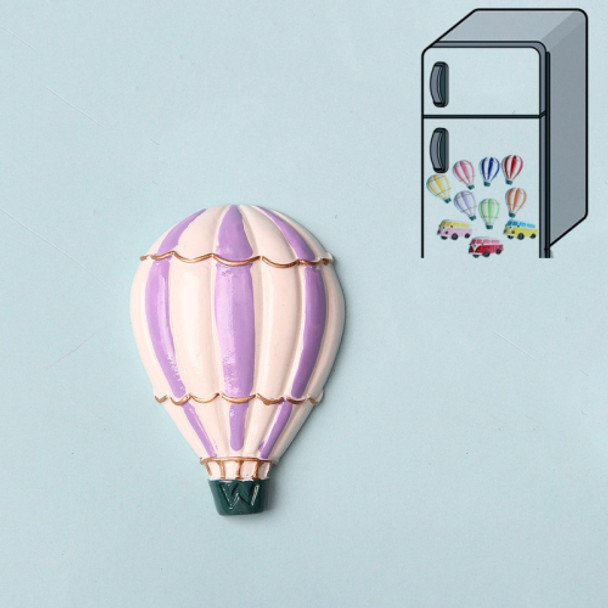 10 PCS Resin Cartoon DIY Creative Refrigerator Sticker Decoration(Purple Hot Air Balloon)