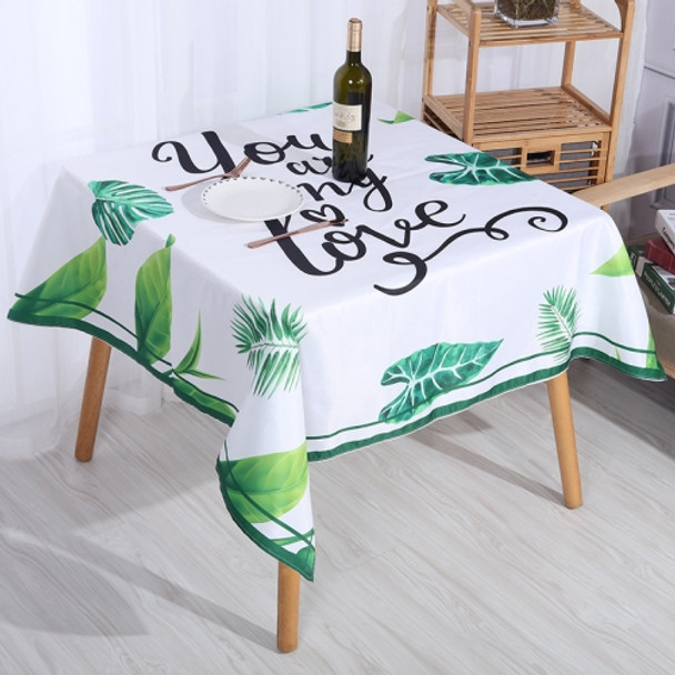 2 PCS Christmas Printed Waterproof And Oilproof Tablecloth Square Tablecloth Table Mat, Specification: 140x100cm(Style 8 Love Leaves)