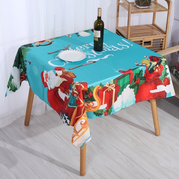 2 PCS Christmas Printed Waterproof And Oilproof Tablecloth Square Tablecloth Table Mat, Specification: 140x100cm(Style 7 Gift)