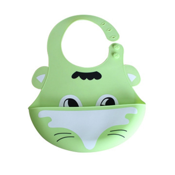 5 PCS Waterproof Baby Bib Children Silicone Feeding Bag, Colour:Green Fox