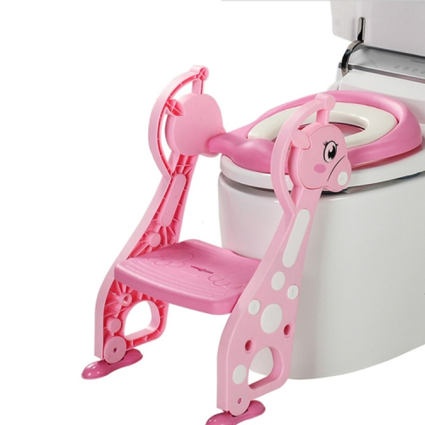 Oversized Fawn Children Toilet Baby Toilet Chair Baby Toilet Ladder, Style:Hard Seat Model(Cherry Pink)