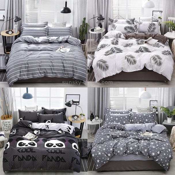 4 PCS/Set Bedding Set Happy Family Pattern Duvet Cover Flat Sheet Pillowcase Set, Size:2M(Starry)
