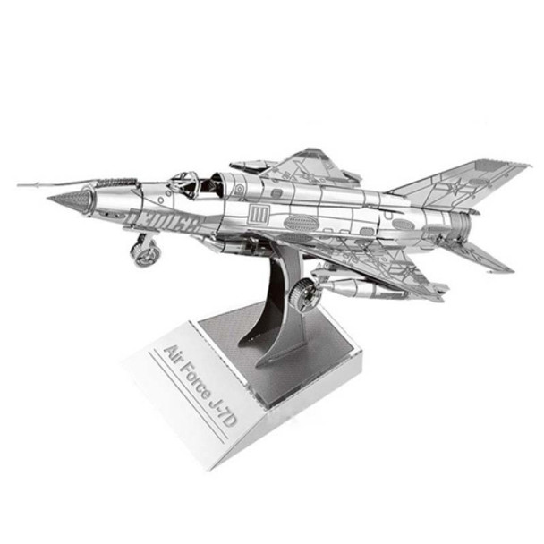 3 PCS 3D Metal Assembly Model DIY Puzzle, Style: J-7D Fighter