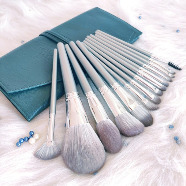14 in 1  Makeup Brush Set Beauty Tool Brush for Beginners, Exterior color: 14 Makeup Brushes + Green Bag